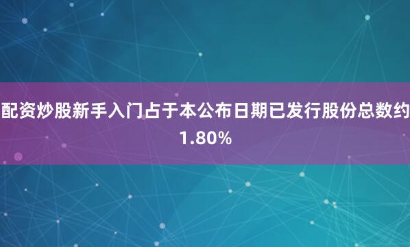 配资炒股新手入门占于本公布日期已发行股份总数约1.80%